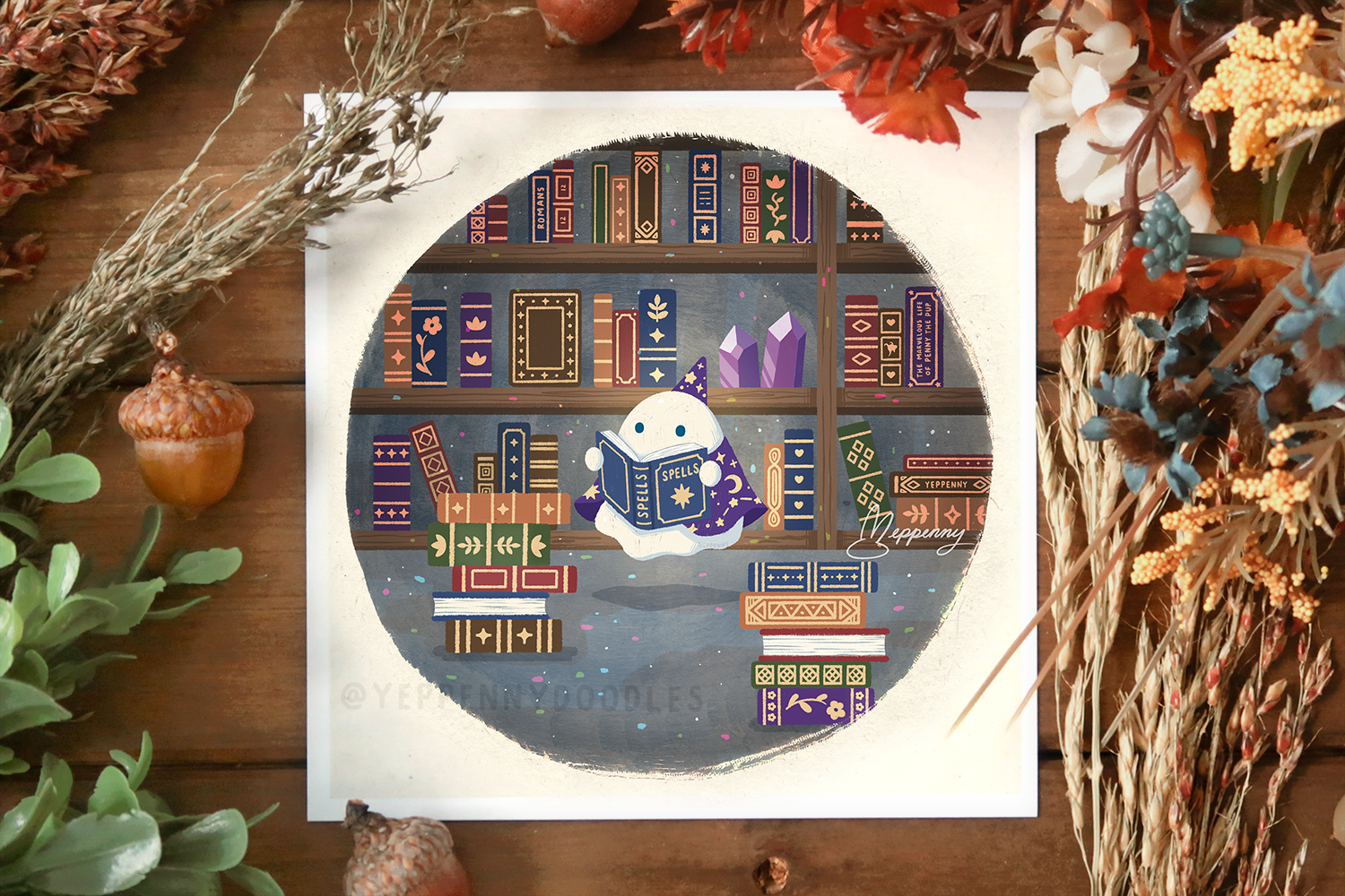 Bookworm Ghostie - Art Print