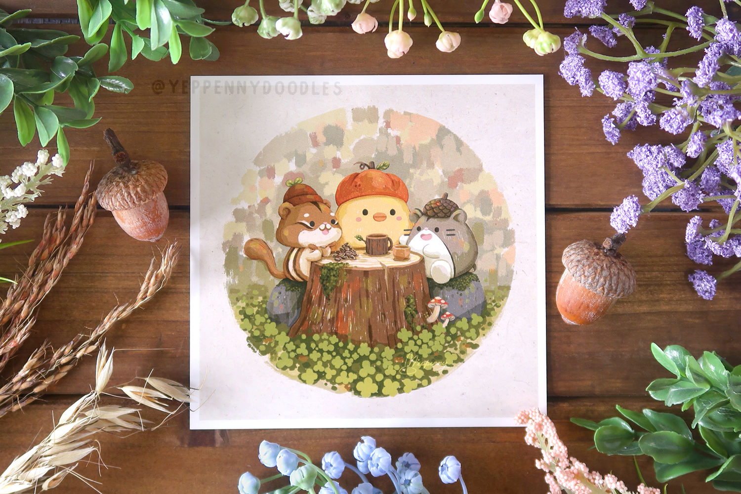 Forest Breakfast Cuties - Art Print