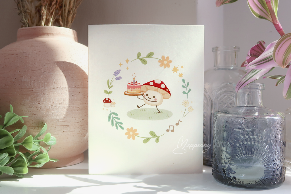 Birthday Mushroom - Greeting Card