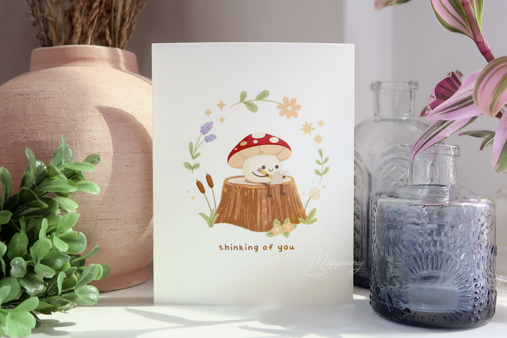 Thinking of You Mushroom - Greeting Card