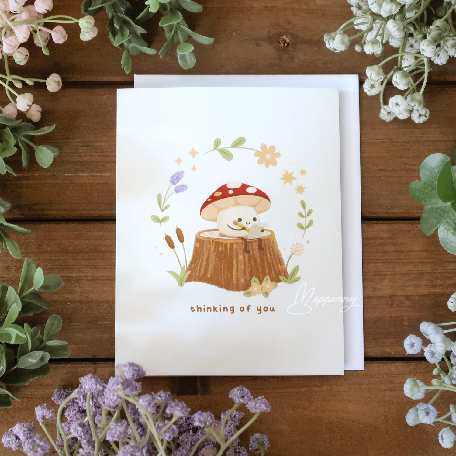 Thinking of You Mushroom - Greeting Card