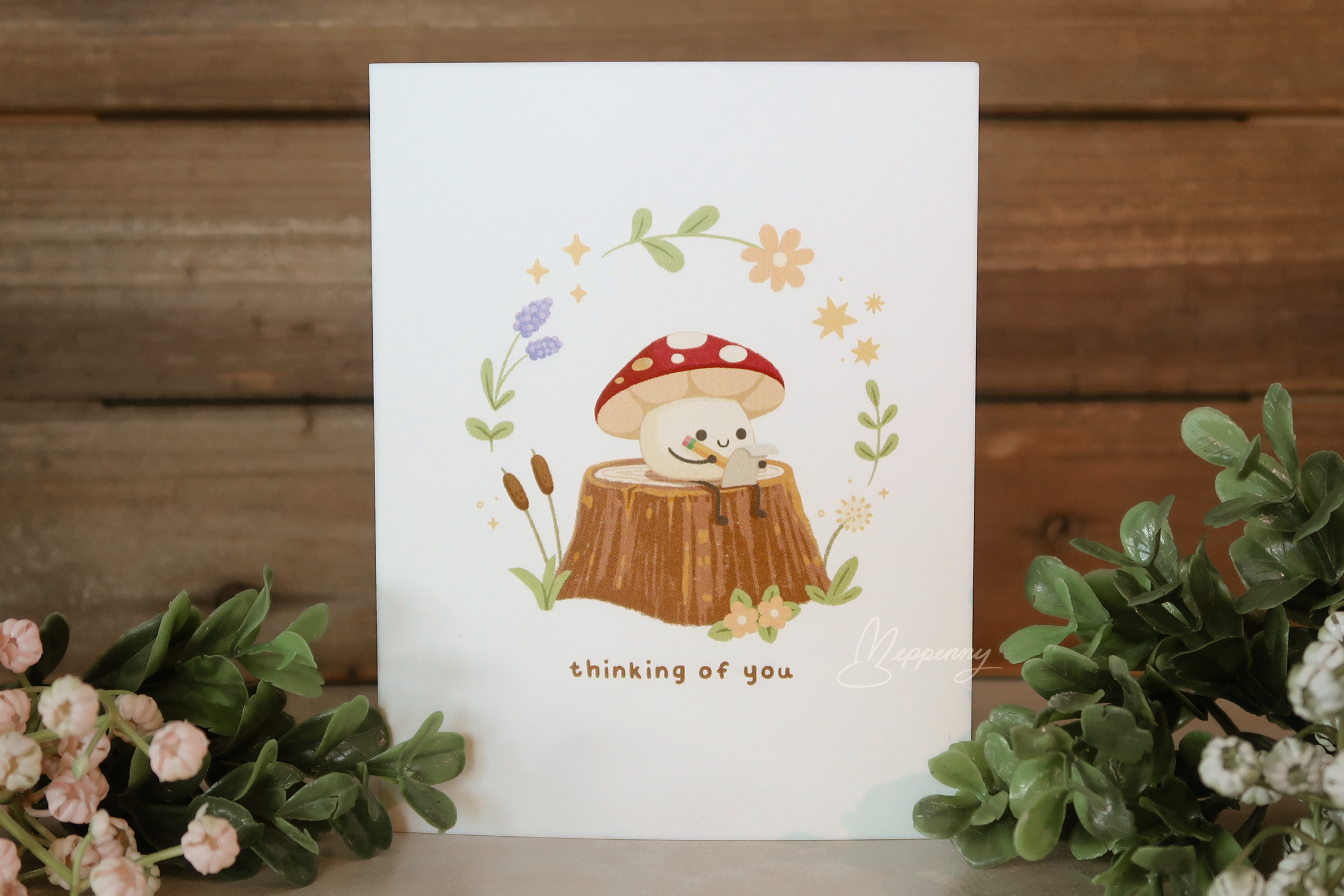 Thinking of You Mushroom - Greeting Card