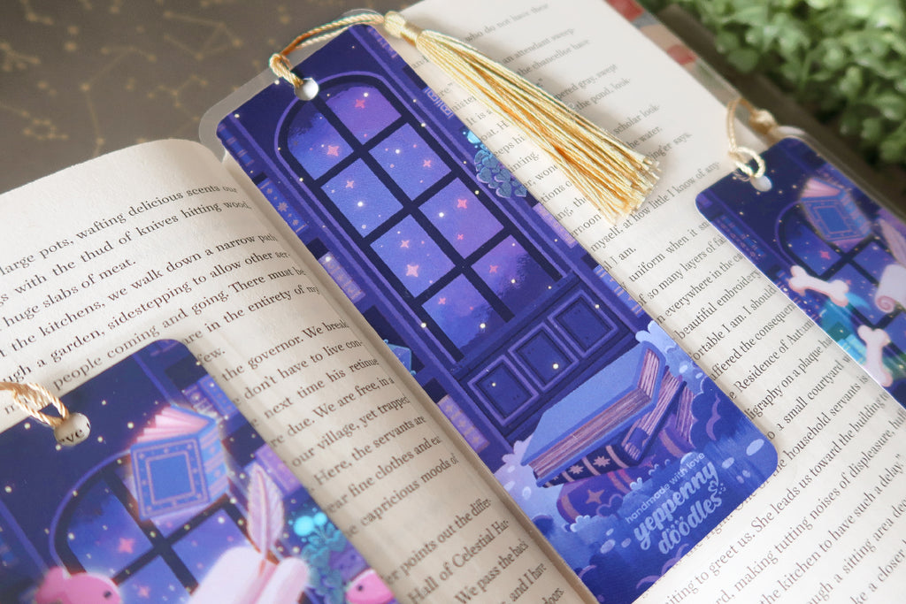 Cozy Witch Library (Cat, Bunny, Dog versions) - Bookmark