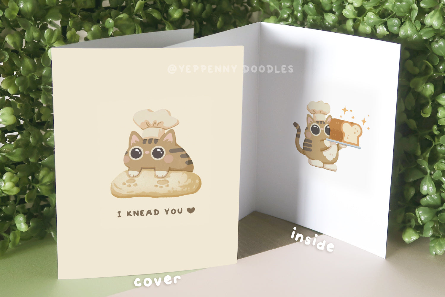 I Knead You (Biscuit Cat) - Greeting Card