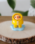 Raincoat Duckie - Miniature Clay Desk Buddy