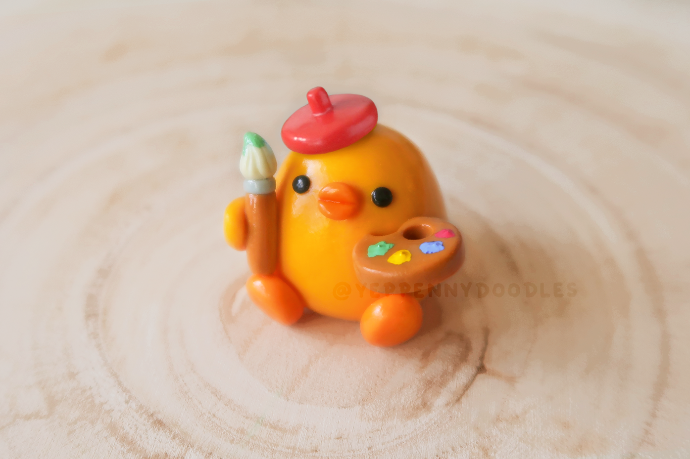 Artist Duckie - Miniature Clay Desk Buddy