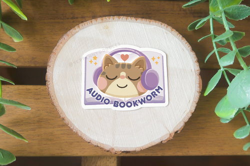 Audio Bookworm (Bunny or Cat versions) - Sticker