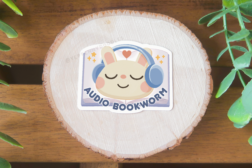 Audio Bookworm (Bunny or Cat versions) - Sticker