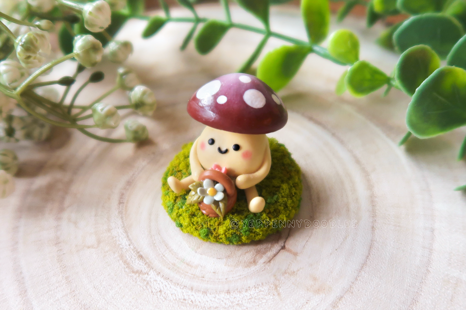 Basket of Flowers - Miniature Clay Desk Buddy