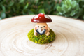 Bookworm Mushroom - Miniature Clay Desk Buddy
