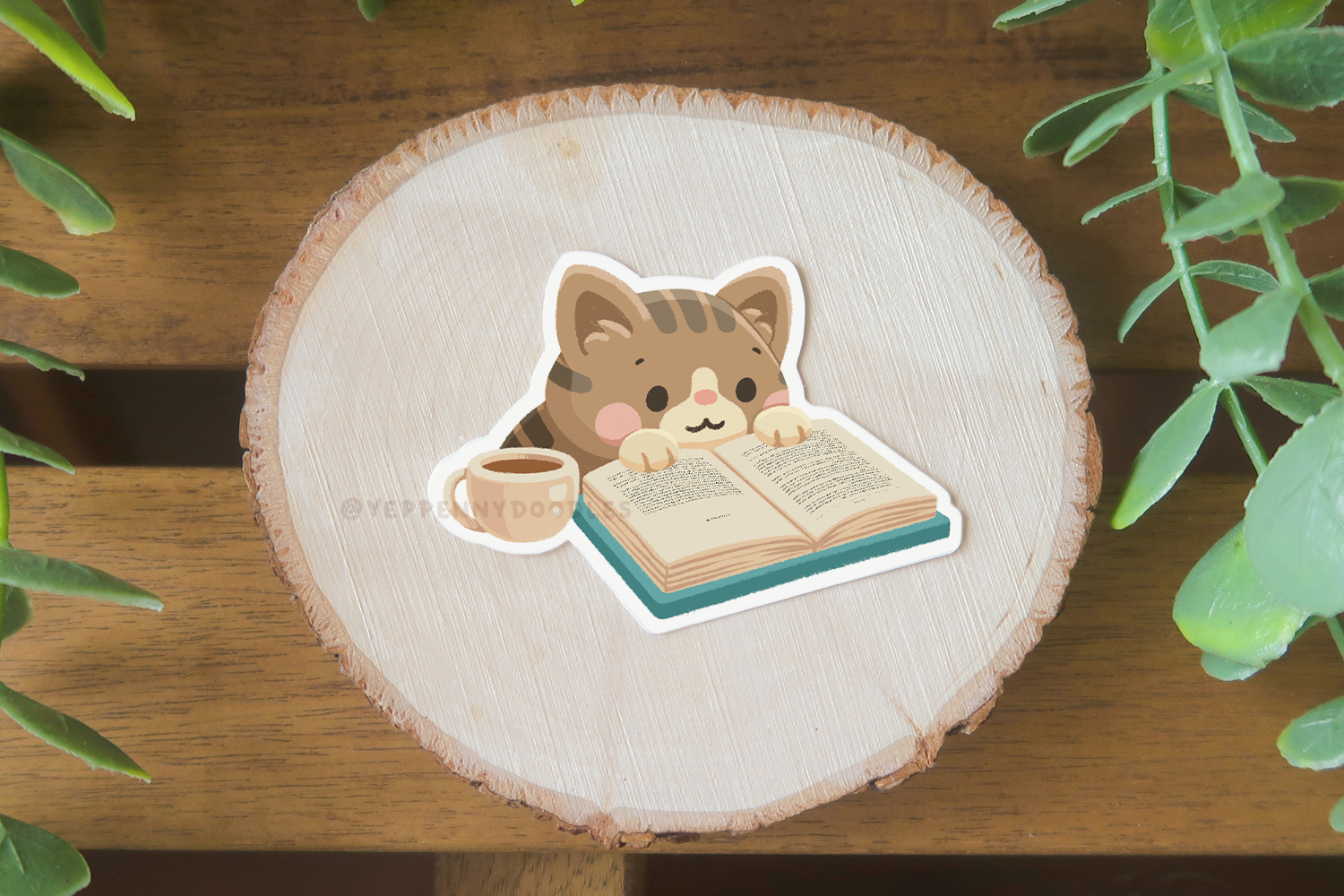 Reading Cat - Sticker