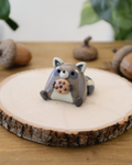 Cookie Raccoon - Miniature Clay Desk Buddy