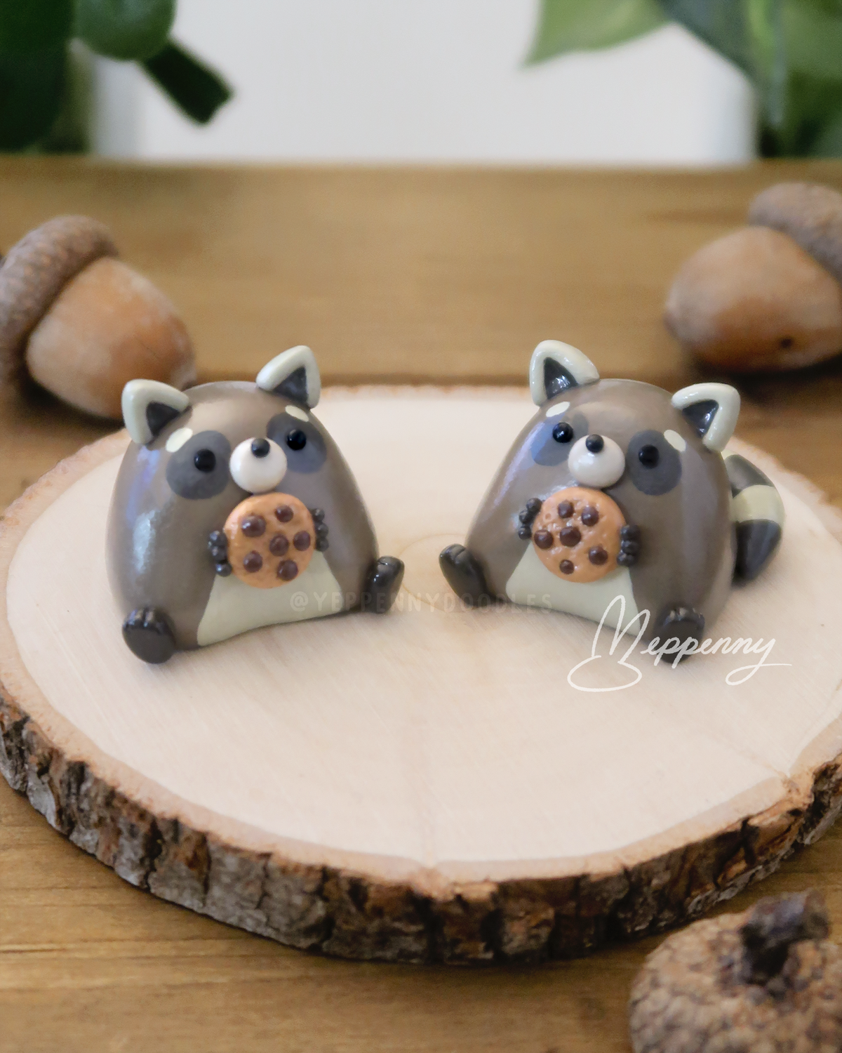 Cookie Raccoon - Miniature Clay Desk Buddy