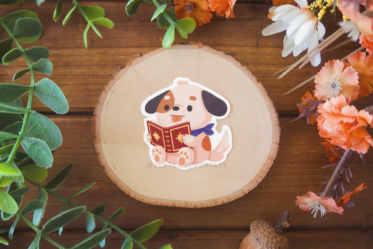 Reading Dog - Sticker