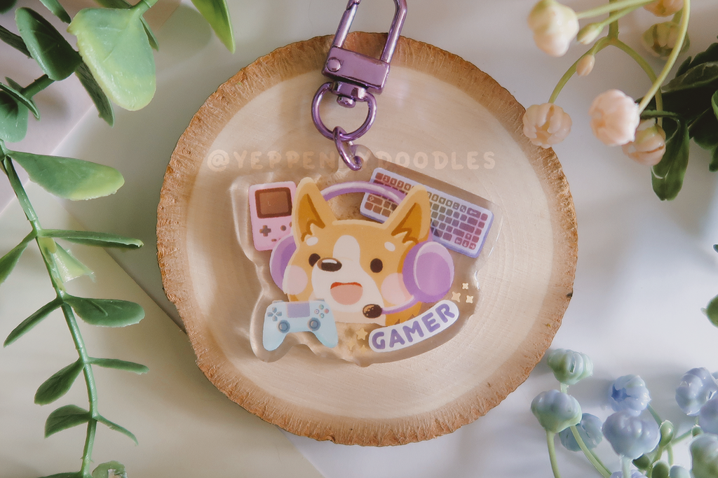 Gamer Pup or Gamer Cat - Keychain