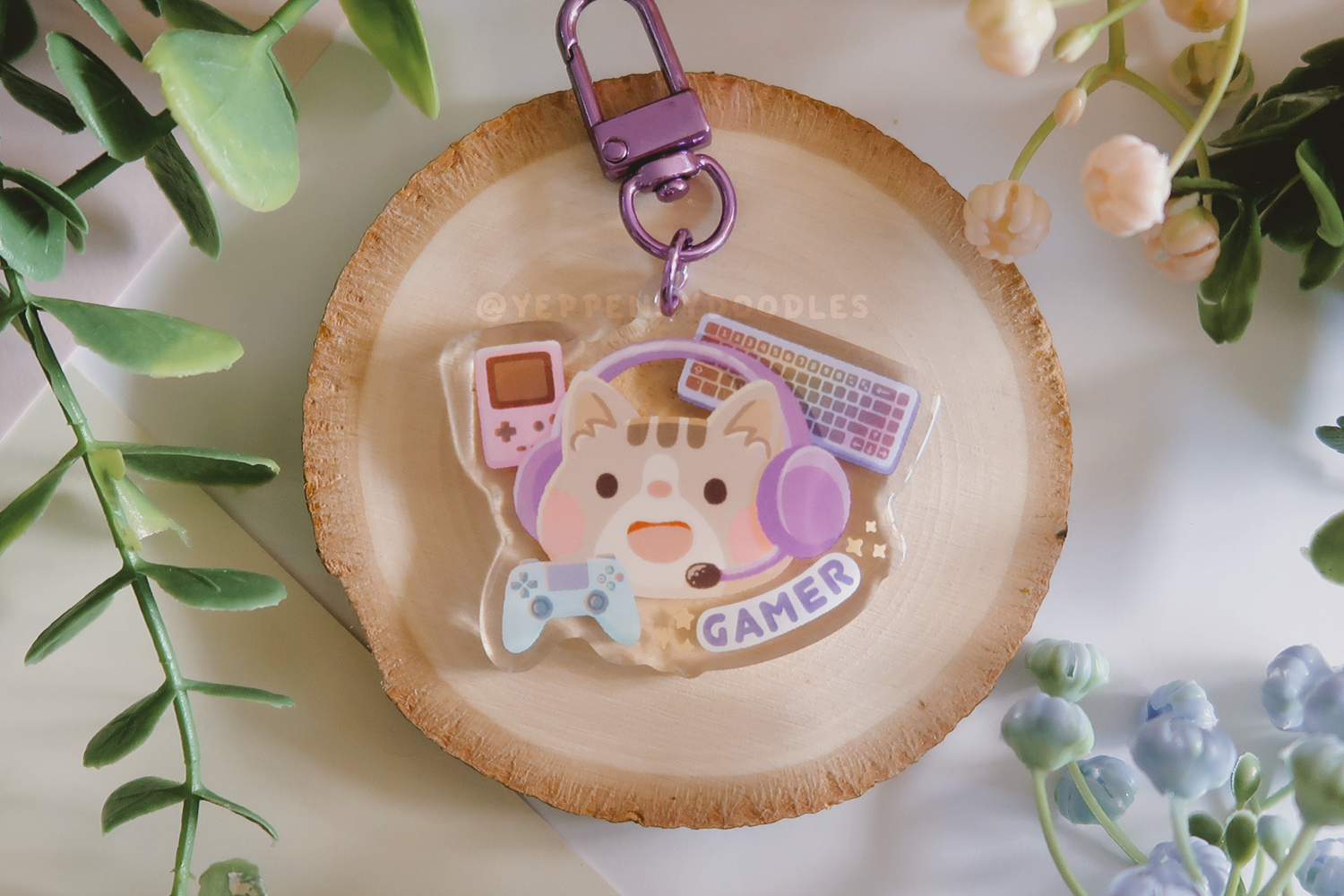 Gamer Pup or Gamer Cat - Keychain
