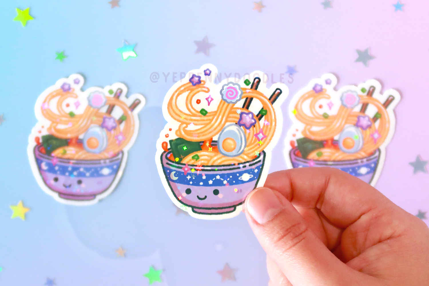 Space Ramen - Sticker (Holographic Sparkle)
