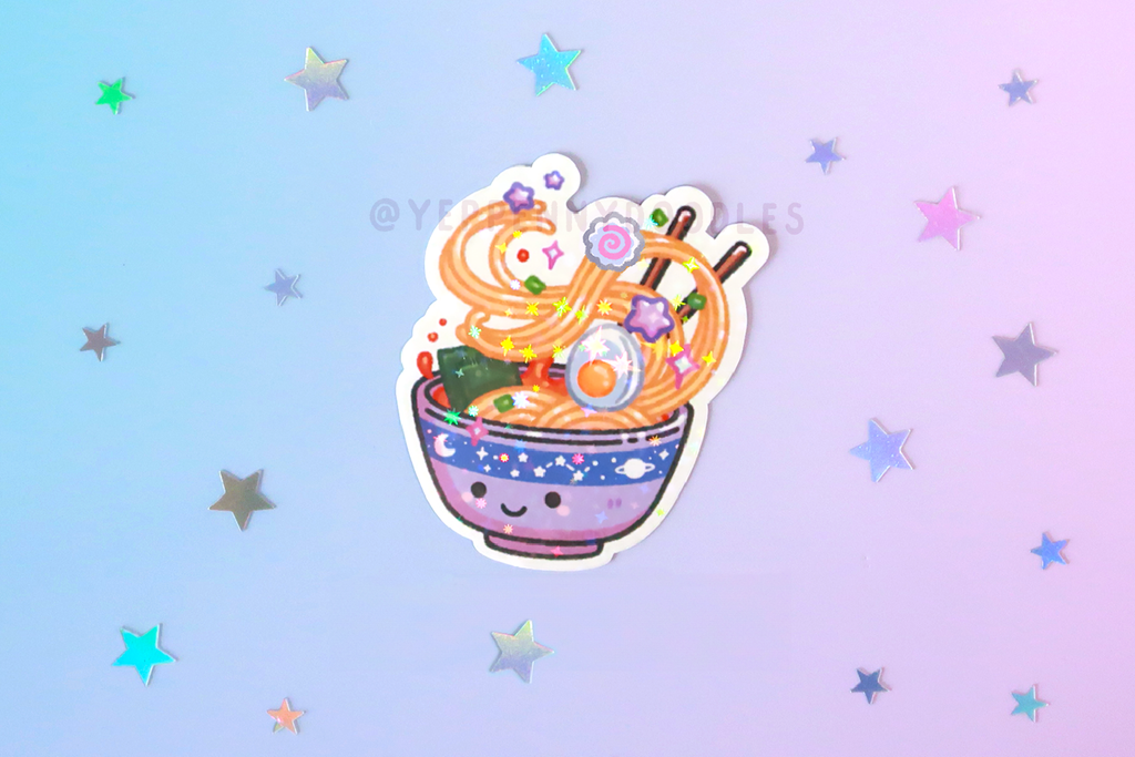 Space Ramen - Sticker (Holographic Sparkle)