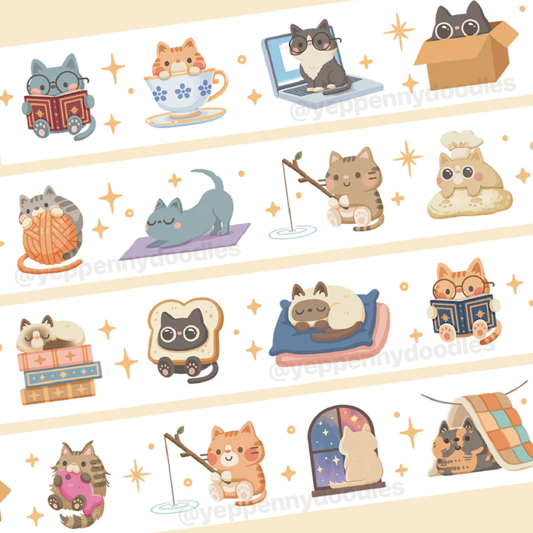 Cats Doing Cat Things - Washi Tape (20mm)